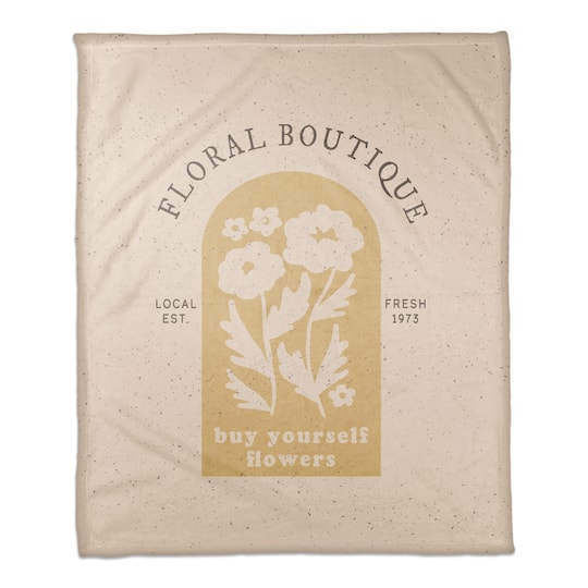 50" x 60" Floral Boutique Mod Sign Coral Fleece Blanket